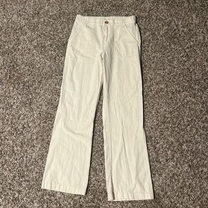Roxy Cream Linen Pants With Back Pockets Women’s Large
